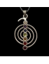 Pendentif 7 Chakras Spirale Métal argenté sur chaîne