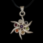 Pendentif 7 Chakras Soleil Métal argenté sur cordon