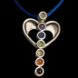 Pendentif 7 Chakras Ange Métal argenté sur cordon
