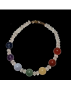 Bracelet Cristal de roche 7 Chakras avec fermoir