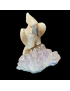Oiseau Calcite jaune sur Améthyste