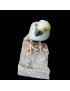 Figurine Oiseau Chrysocolle sur socle Pyrite de fer