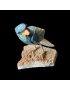 Oiseau Chrysocolle sur socle Quartz