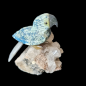 Oiseau Chrysocolle sur socle Quartz