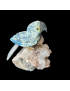 Oiseau Chrysocolle sur socle Quartz