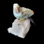 Oiseau Chrysocolle sur socle Quartz