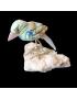 Oiseau Chrysocolle sur socle Quartz
