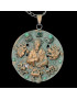 Pendentif médaillon Bronze Zirconium & Jade Confucius