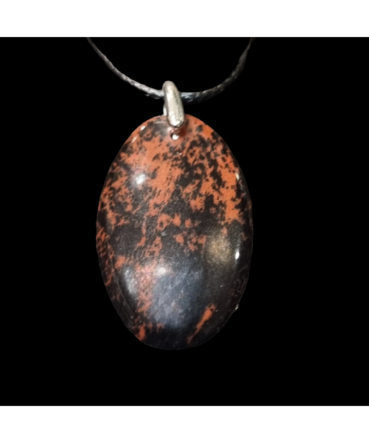 Pendentif Obsidienne acajou pm sur cordon