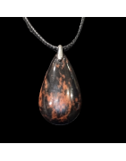 Pendentif Obsidienne acajou pm sur cordon