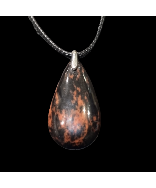 Pendentif Obsidienne acajou pm sur cordon