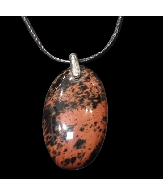 Pendentif Obsidienne acajou pm sur cordon
