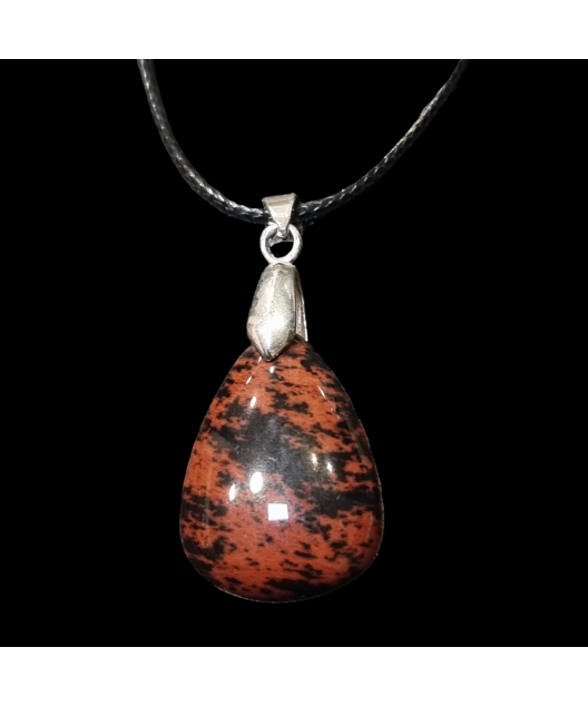 Pendentif Obsidienne acajou pm sur cordon