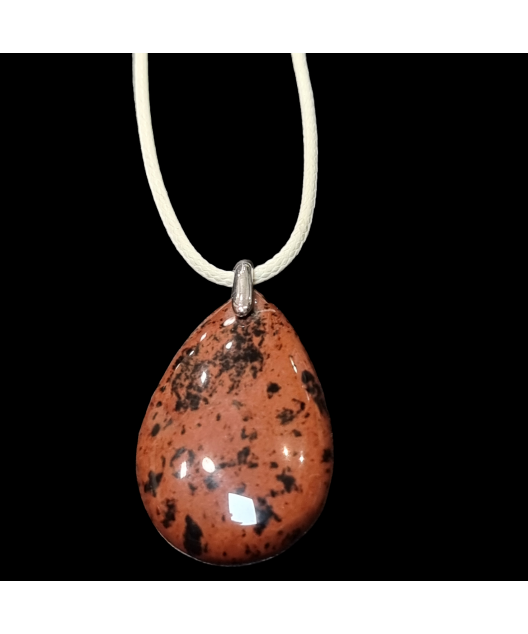 Pendentif Obsidienne acajou pm sur cordon