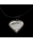 Pendentif Cristal de roche Cœur serti Argent 925