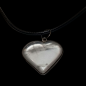 Pendentif Cristal de roche Cœur serti Argent 925