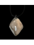 Pendentif Agate blanche étoilée triangulaire sur cordon