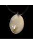 Pendentif Agate blanche étoilée ovale sur cordon