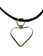 Pendentif Cristal de roche Cœur serti Argent 925 doré