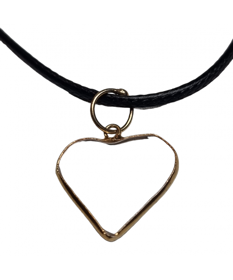Pendentif Cristal de roche Cœur serti Argent 925 doré
