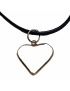Pendentif Cristal de roche Cœur serti Argent 925 doré