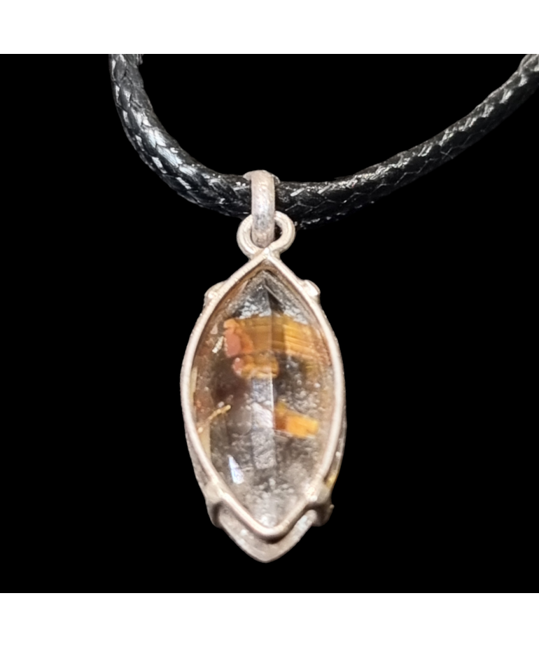 Pendentif Quartz Hématoïde sur cordon
