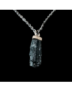 Pendentif Epidote verte sur chaîne