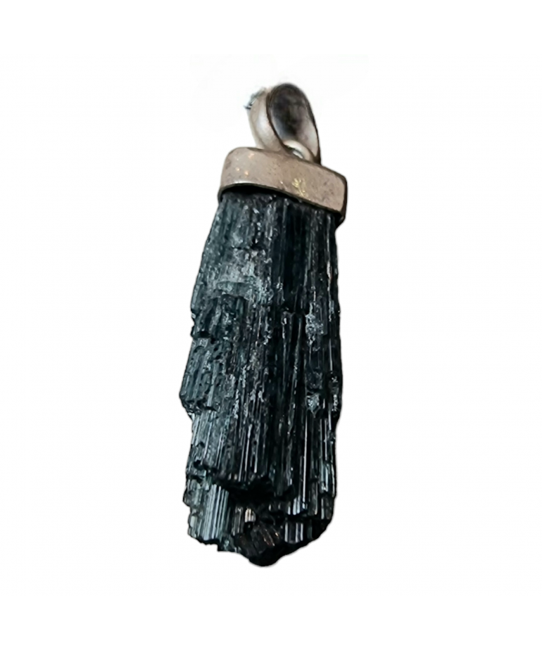 Pendentif Epidote verte sur chaîne