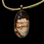 Pendentif Jaspe paysage serti Argent 925 sur cordon