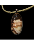 Pendentif Jaspe paysage serti Argent 925 sur cordon