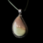 Pendentif Jaspe mokaïte serti Argent 925 sur cordon réglable