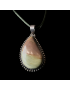 Pendentif Jaspe mokaïte serti Argent 925 sur cordon réglable