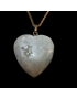 Pendentif Jaspe gris Cœur sur chaîne dorée