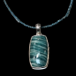 Pendentif Amazonite Argent 925 sur collier pierres facettées