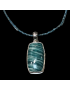 Pendentif Amazonite Argent 925 sur collier pierres facettées