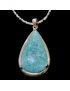 Pendentif Amazonite Argent 925 sur collier pierres facettées Amazonite Tourmaline Aigue marine & Pierre de lune