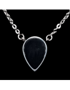 Pendentif Onyx goutte sur chaîne