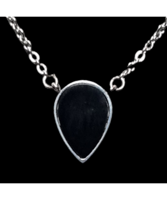 Pendentif Onyx goutte sur chaîne
