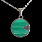 Pendentif Malachite rond avec chaîne