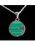 Pendentif Malachite rond avec chaîne