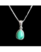 Pendentif Malachite avec chaîne Argent 925