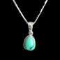 Pendentif Malachite avec chaîne Argent 925
