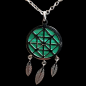 Pendentif Malachite Attrape rêves rond avec chaîne