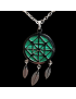 Pendentif Malachite Attrape rêves rond avec chaîne