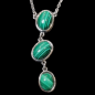 Pendentif Malachite trois pierres avec chaîne