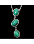 Pendentif Malachite trois pierres avec chaîne