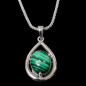 Pendentif Malachite avec chaîne Argent 925