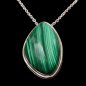 Pendentif Malachite ovale avec chaîne