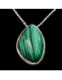 Pendentif Malachite ovale avec chaîne