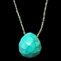 Pendentif Malachite boule avec chaîne pierres facettées & maillons plaqués or rosé
